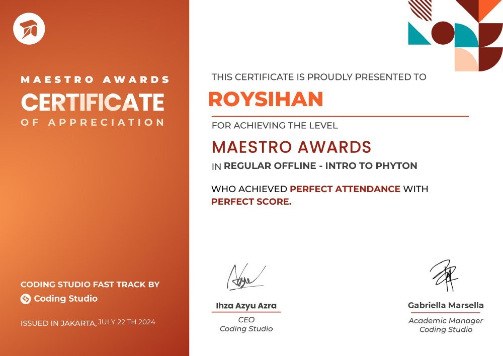Maestro Awards — Intro to Python