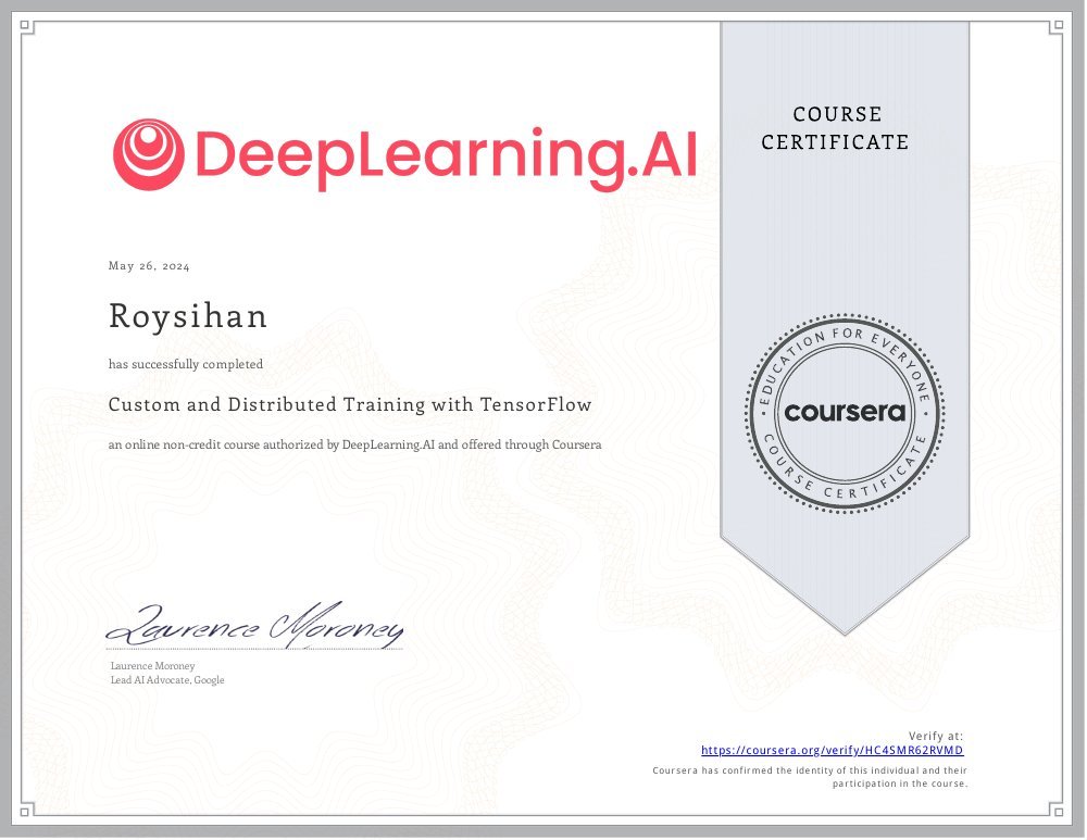 Custom and Distributed Training with TensorFlow